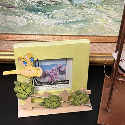 Lamp, Picture Frame, Candlestick and Trinket pot