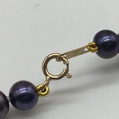 10 K  Clasps Multi Black Pearl Necklace