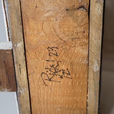HAND CRAFTED PRIMITIVE STYLE 13" DECORATIVE HOUSE /CLAPBOARD AND SHUTTERS /1990'S SIGNED