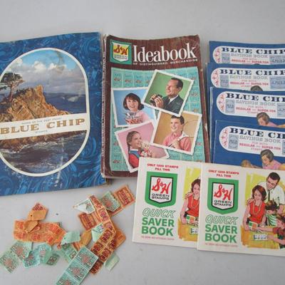 #48 S&H Green Stamps and Blue chip stamp books and stamps