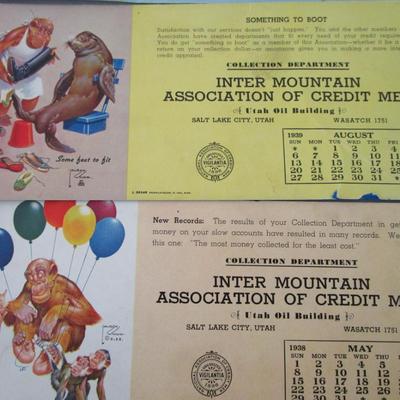 #50 Vintage calendar pages from Intermountain Association of Credit Men