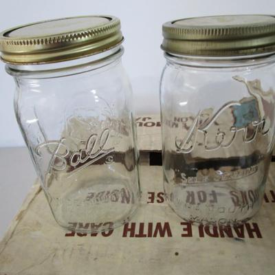 #63 Vintage Canning Jars , wide mouth quart size