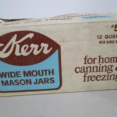 #63 Vintage Canning Jars , wide mouth quart size