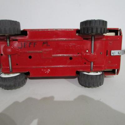 #74 Vintage Tonka metal Jeep and  vintage take apart dump truck