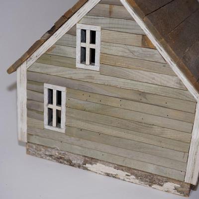 PRIMITIVE STYLE HAND CRAFTED 13" HOUSE W/CLAPBOARD /DETAILED WINDOWS. VERY UNIQUE