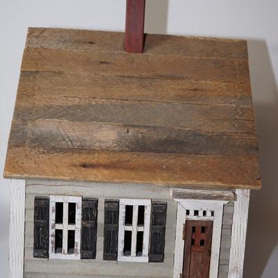 PRIMITIVE STYLE HAND CRAFTED 13" HOUSE W/CLAPBOARD /DETAILED WINDOWS. VERY UNIQUE