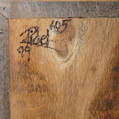 PRIMITIVE STYLE HAND CRAFTED 13" LITTLE RED SCHOOLHOUSE - SIGNED AND DATED