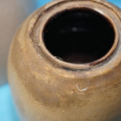 #2 EARTHENWARE CROCK W/ STONEWARE CANNING CROCK (NO LID) BROWN