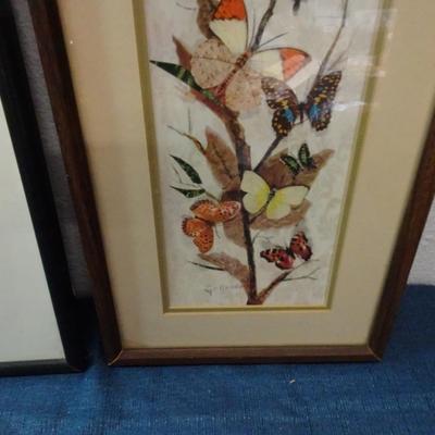 LOT 181. BLUE ANGEL PICTURE AND FLOWER  WALL ART