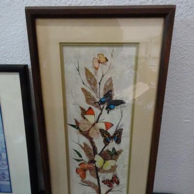 LOT 181. BLUE ANGEL PICTURE AND FLOWER  WALL ART