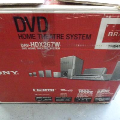 LOT 190. DVD HOME THEATRE SPEAKERS WOOFER AND SOME OF THE SMALL SPEAKERS ONLY
