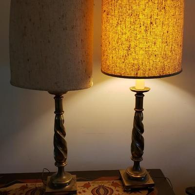 Large Brass "Stiffel " lamps, heavy and cool!