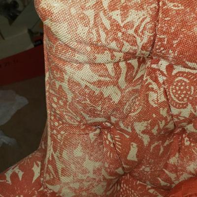 Two vintage upholstered chairs, swivel and rock!