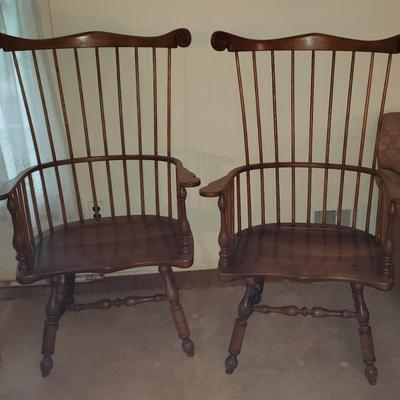 Two Tall Funky Stickley Windsor back chairs
