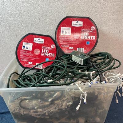 LOT 194. TUB OF CHRISTMAS LIGHTS, SOME NEW IN PACKAGE