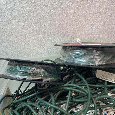 LOT 194. TUB OF CHRISTMAS LIGHTS, SOME NEW IN PACKAGE