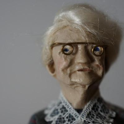 FOLK ART- CHARACTERS GRANPA AND GRANDMA HAND CRAFTED IN THE OZARKS