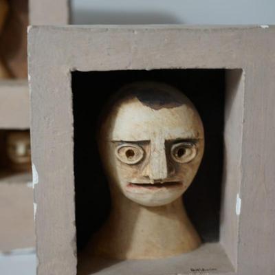 PAIR OF CERAMIC SCULPTURES BY GUY BLADWIN MILWAUKEE ARTIST -UNIQUE