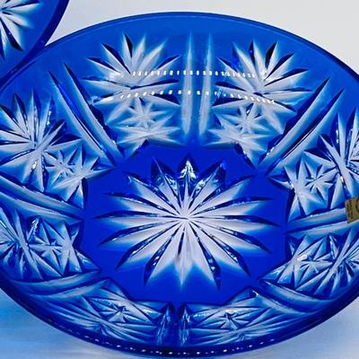 CRISTAL D ARQUES ~ Cobalt Blue ~ Set (4) ~Dessert Bowl
