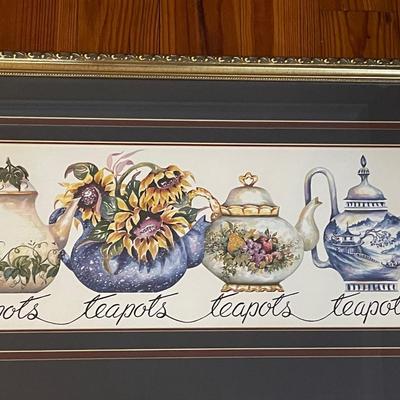 Vintage Signed and Numbered Frankie Buckley Teapots Print