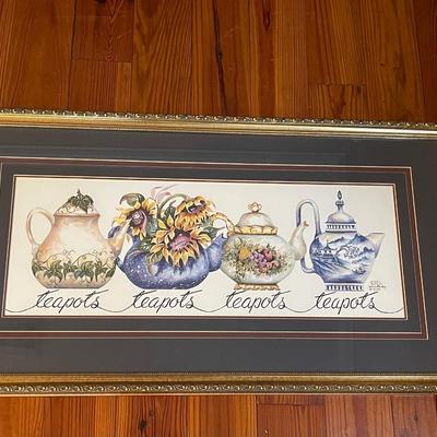 Vintage Signed and Numbered Frankie Buckley Teapots Print