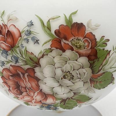 TOSCANY ~ Vintage Satin White Empoli ~ Floral ~ Lidded Jar Candy Jar
