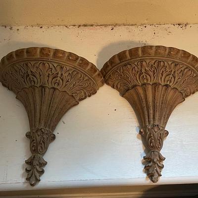 Two Vintage Resin Wall Sconces
