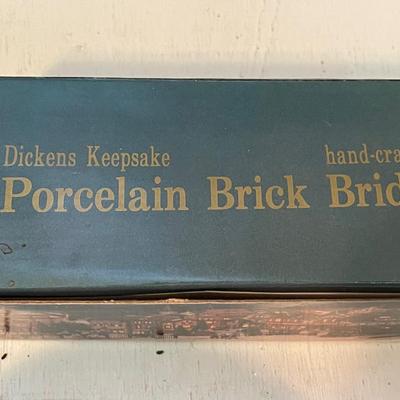 Vintage Porcelain Brick Bridge and Carriage - New