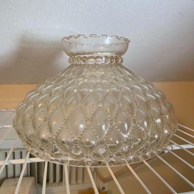 Vintage Diamond Quilted Pattern Kerosene Lamp Shade