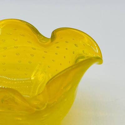Vaseline ~  Yellow Glass ~ Bubbled Ashtray