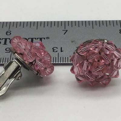 Dainty Pink Vintage Clip on Earrings