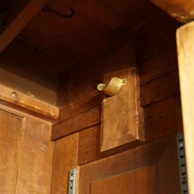 EXCEPTIONAL MID 19TH CENTURY MAHOGANY WARDROBE CABINET/TWO PIECE/DRAWERS AND SHELVES