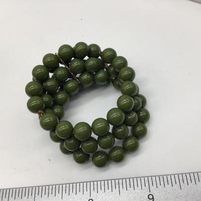 Vintage Green Beaded Bracelet