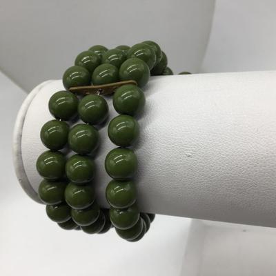 Vintage Green Beaded Bracelet