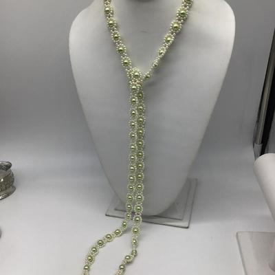 Beautiful Mint Tassel Wrap Necklace