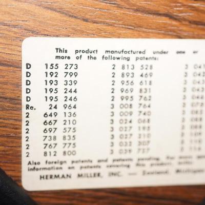 CHARLES EAMES FOR HERMAN MILLER LOUNGE CHAIR BLK LEATHER, WITH OTTOMAN