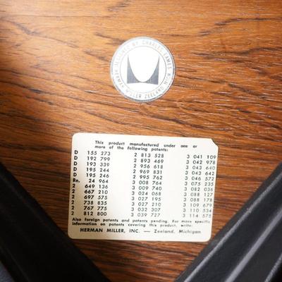 CHARLES EAMES FOR HERMAN MILLER LOUNGE CHAIR BLK LEATHER, WITH OTTOMAN