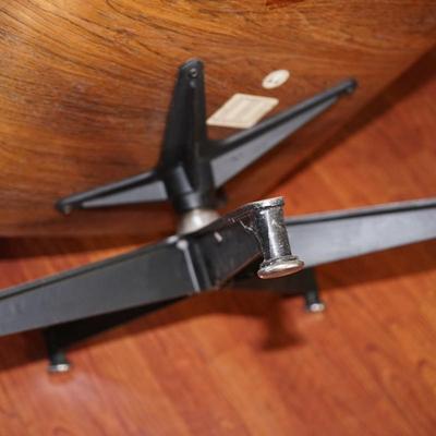 CHARLES EAMES FOR HERMAN MILLER LOUNGE CHAIR BLK LEATHER, WITH OTTOMAN