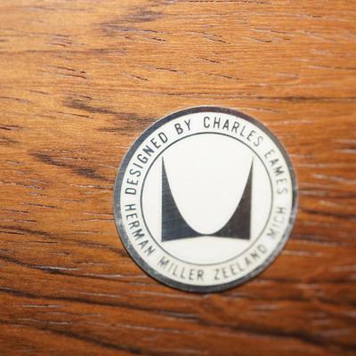 CHARLES EAMES FOR HERMAN MILLER LOUNGE CHAIR BLK LEATHER, WITH OTTOMAN