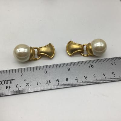 Large Faux Pearl Door Knocker Earrings