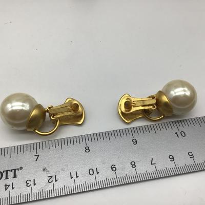 Large Faux Pearl Door Knocker Earrings
