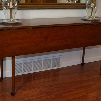STUNNING  LONGER STYLE   PENNSYLVANIA CHERRY  DROP LEAF TABLE 71" IN LENGTH /PAD FOOT