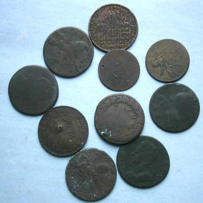 Lot of Old Foreign  Copper Coins