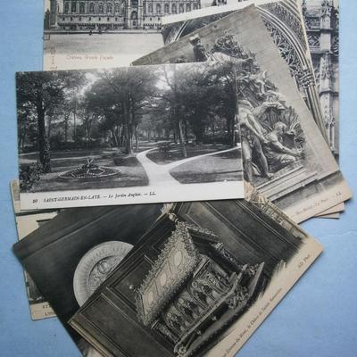 (9) Old French Postcards, pre 1920, standard size, postally unused, 3 have messages on back.
Estimate $10-15