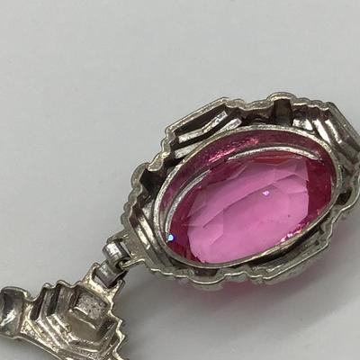 Sterling Silver Chain With Pink Pendant