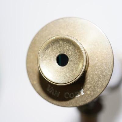 VAN CORT KALIEDESCOPE ON STAND, BRASS ON WALNUT PLATFORM