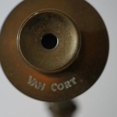 VAN CORT KALIEDESCOPE ON STAND, BRASS ON WALNUT PLATFORM