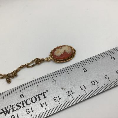 Vintage Cameo by Art. With Matching Chain