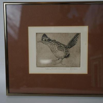 SHERIDAN OMAN "BABY ROADRUNNER" ETCHING & AQUATINT