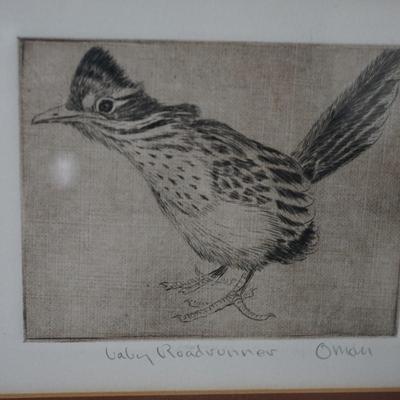 SHERIDAN OMAN "BABY ROADRUNNER" ETCHING & AQUATINT
